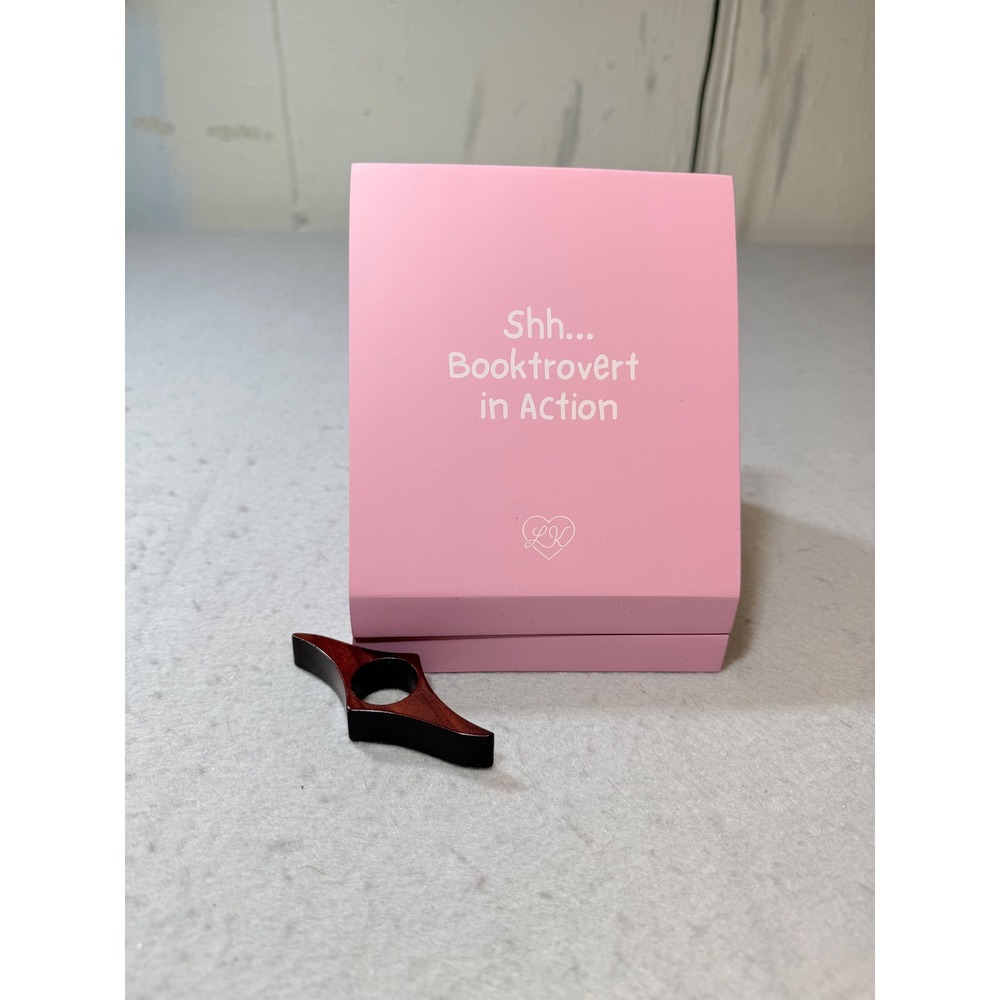 Booktrovert Pink Wooden Book‎ Stand Holder — Book Lover Gift, Desk Display